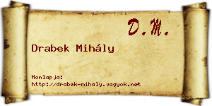 Drabek Mihály névjegykártya